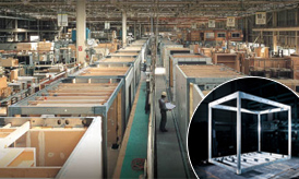 セキスイハイムでは、鉄骨ラーメン構造の住まいの大半を工場で仕上げる、ユニット工法を採用しています。