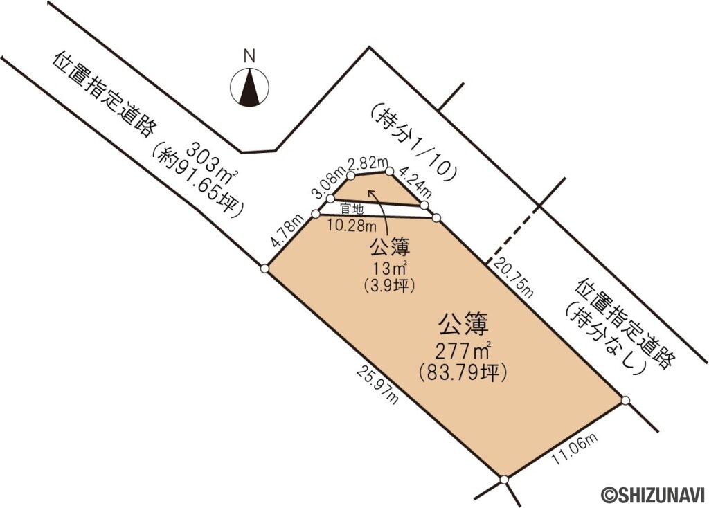 富士市宮島　売土地　形状図