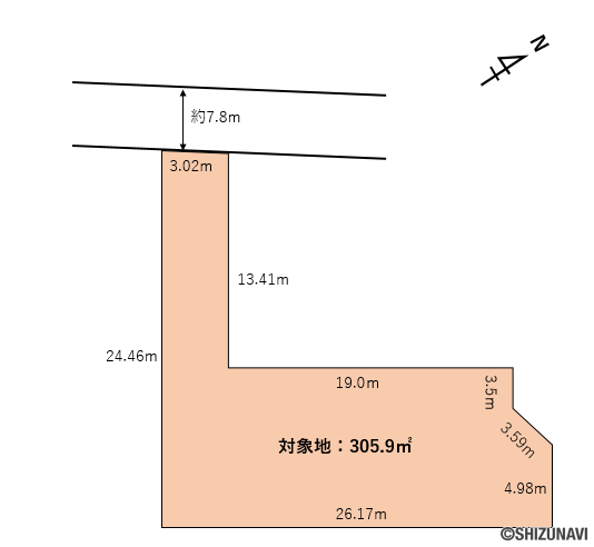 浜松市北区三ケ日町都筑　土地　形状図