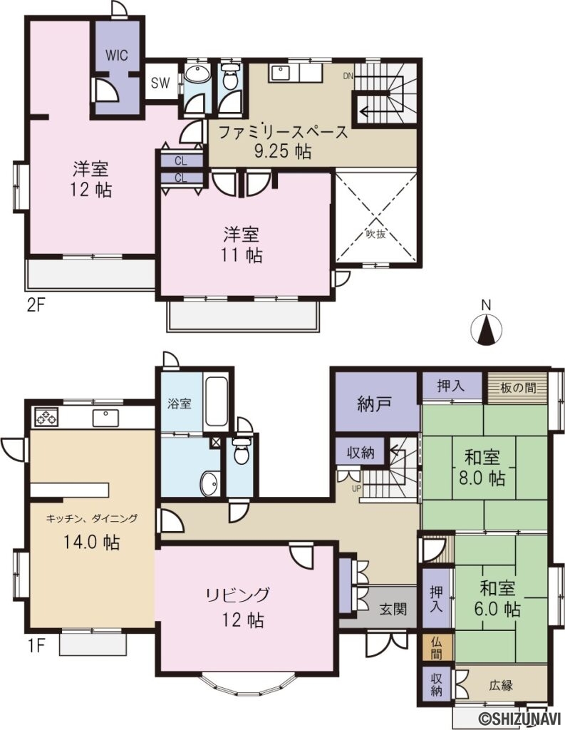 【リフォーム済】富士市伝法　中古住宅　三井ホーム施工の4SLDKの間取り図