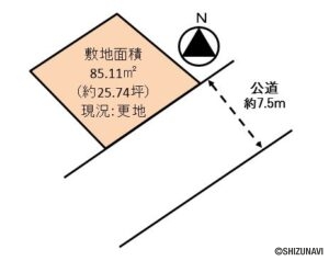 吉田町片岡の土地　建築条件無し　駐車場用地や事業用地としても手頃な価格です。の物件画像