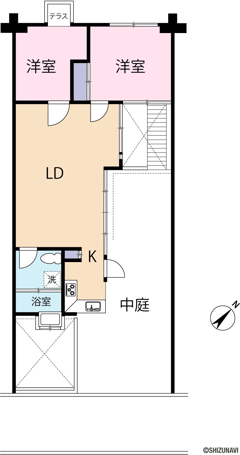 函南町上沢　中古マンション　パサディナハイツ　305号室2LDKの間取り図