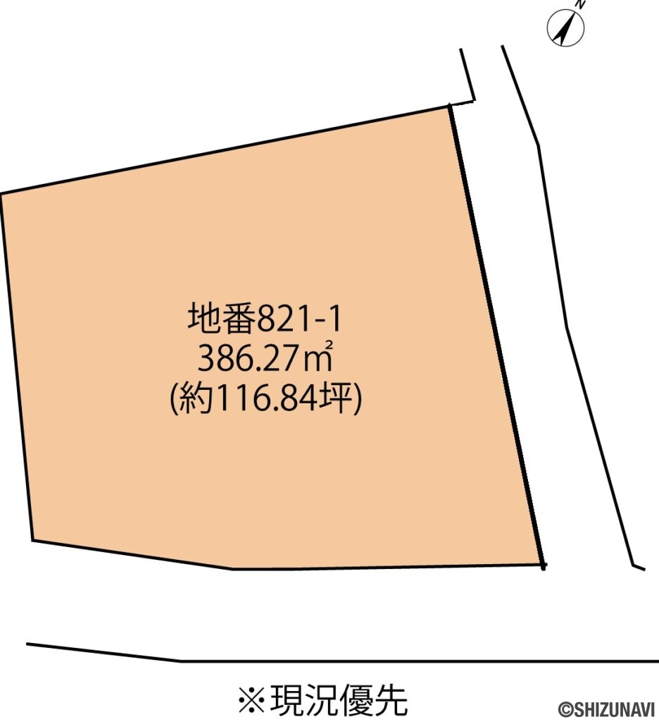 富士市中丸　売土地　形状図