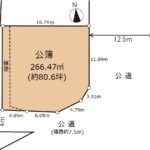 三島市富士見台　売り土地　土地形状図