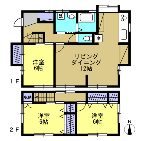 下垂木 中古の中古住宅3LDK（LDK12帖、洋室6帖×3）