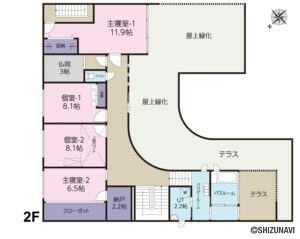 静岡市駿河区中田４丁目　ＲＣデザイナーズ住宅　ビルトインガレージ３台駐車可能の画像
