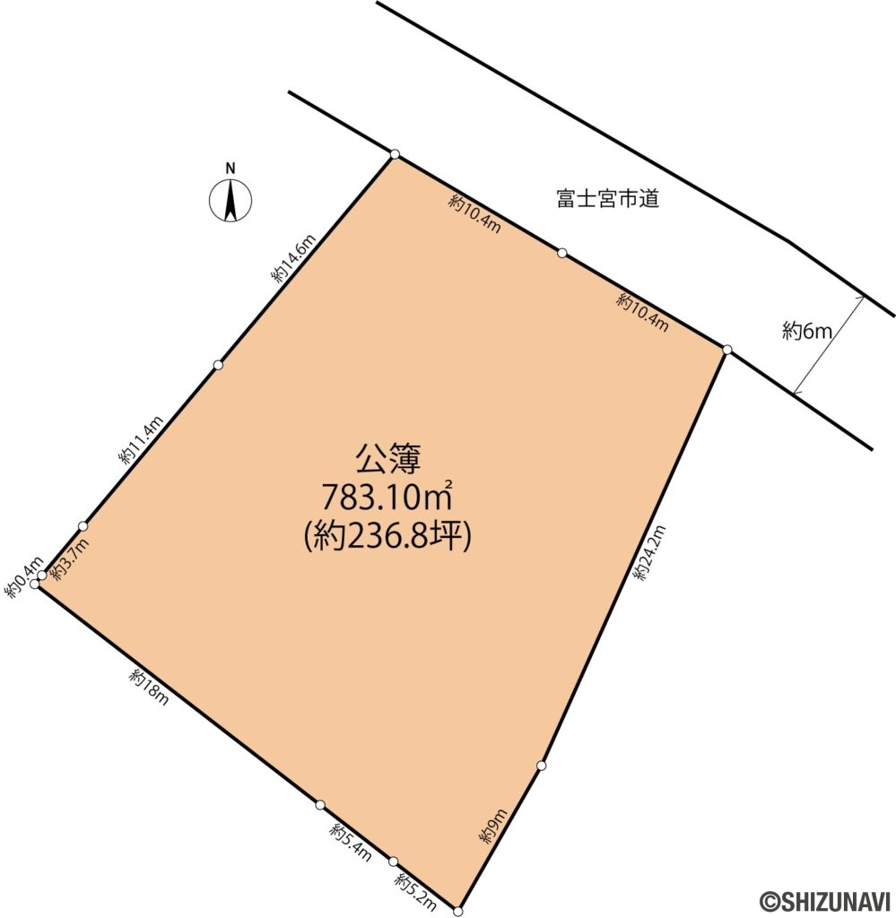 富士宮市山宮　売り土地　形状図