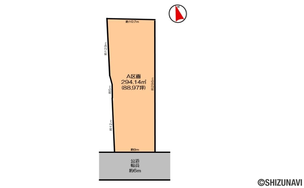 磐田市国府台　A区画　土地形状図