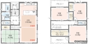富士市中里建売分譲 3号地  【４ＳＬＤＫ】（１階に６畳和室も有）の物件画像