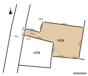 【仲介手数料不要】浜松市中央区豊町　137.9坪　B区画　建築条件なし！の物件画像