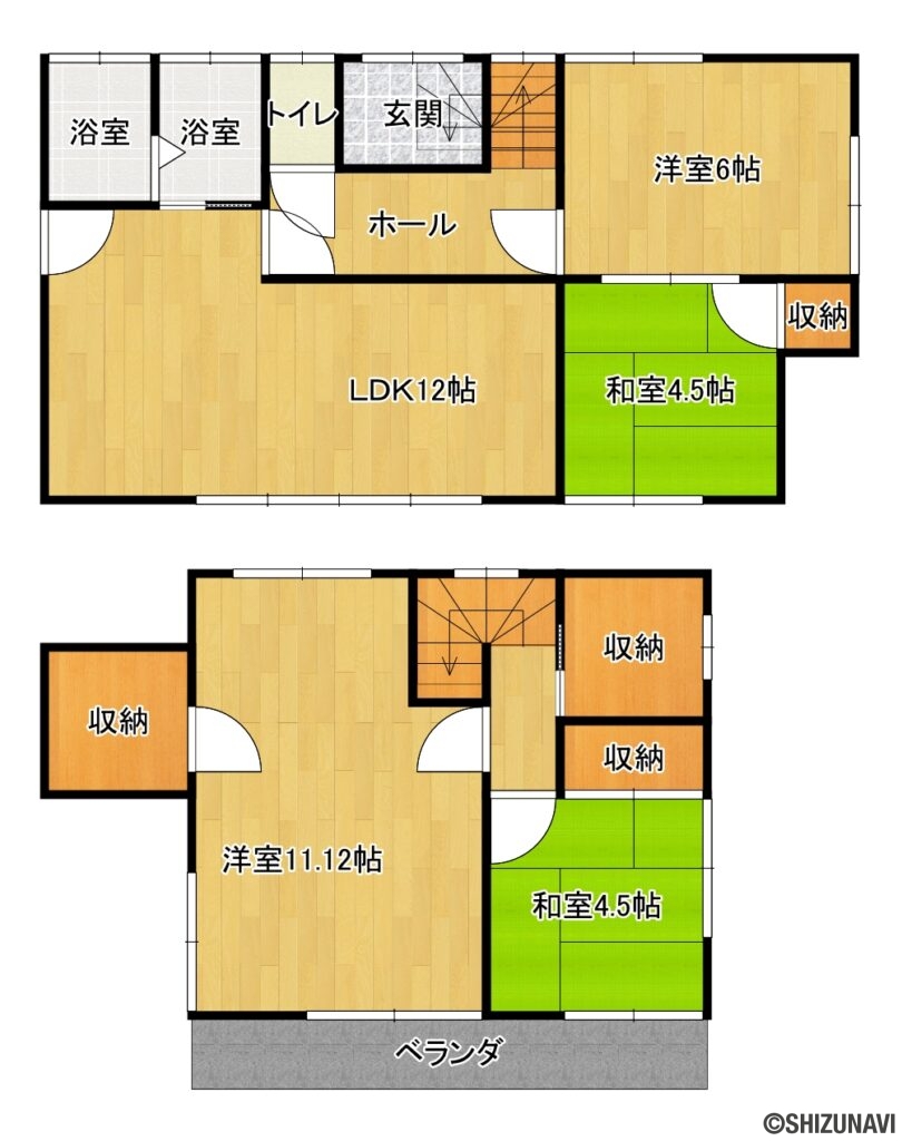 島田市伊太　間取図の中古住宅4LDK