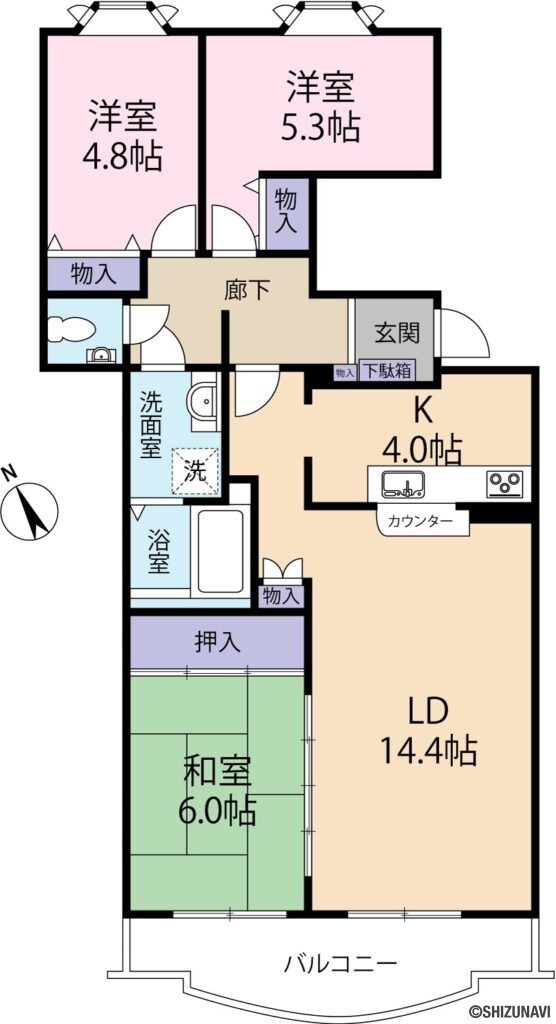 リシャール富士　3LDK　2階中住戸の画像