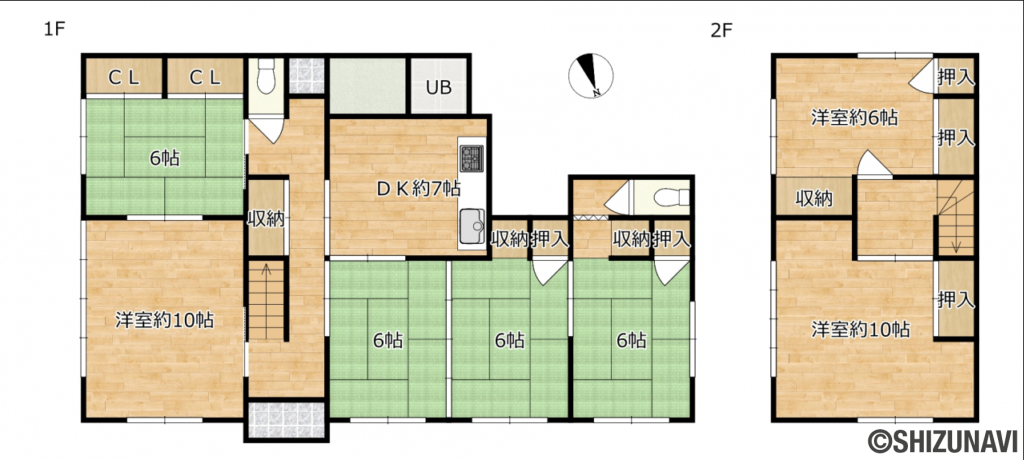 清水区三保　間取図の中古住宅7DK