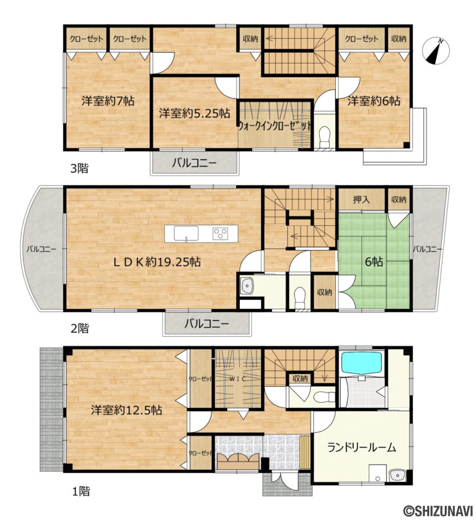 駿河区手越原　間取図の中古住宅5SLDK