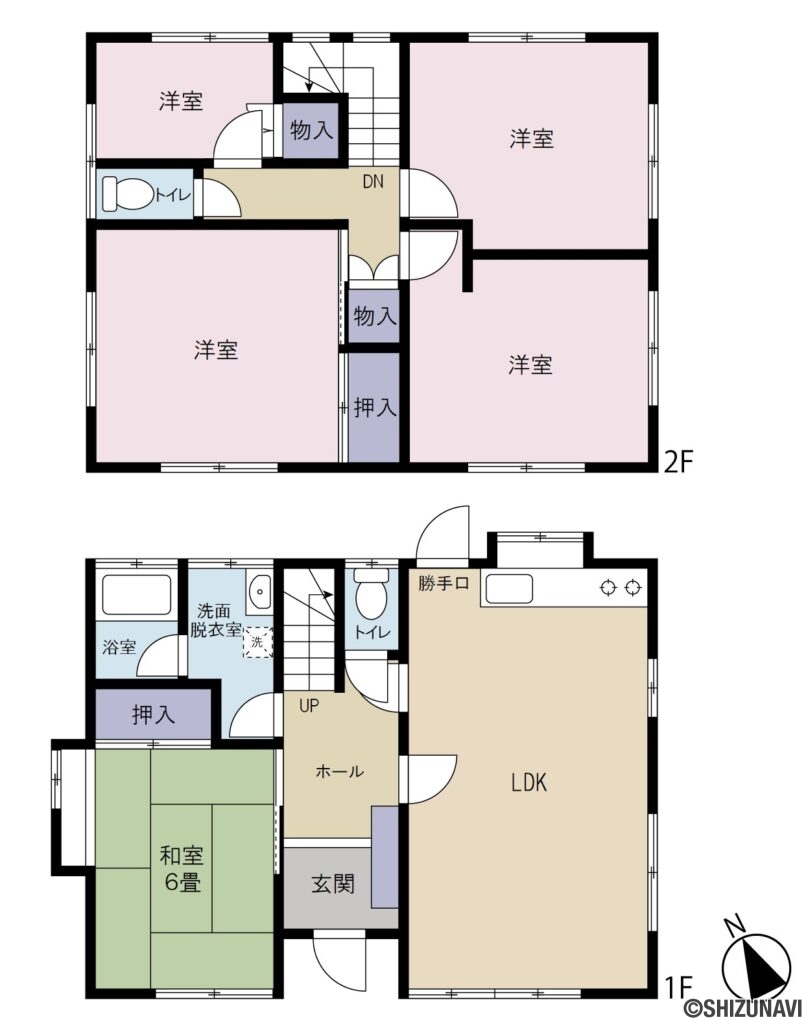 沼津市青野 中古戸建の中古住宅5LDK（リビングダイニングキッチン・洋室・洋室・洋室・洋室・和室6畳）