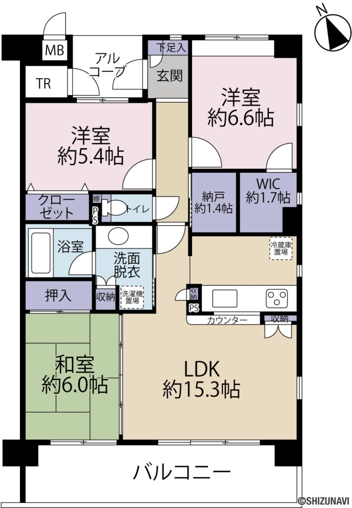 グランサラ塔の木　3階　3LDKの画像