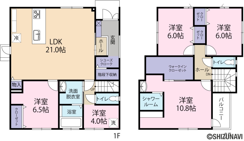 焼津市方ノ上　中古住宅の5LDKの間取り図