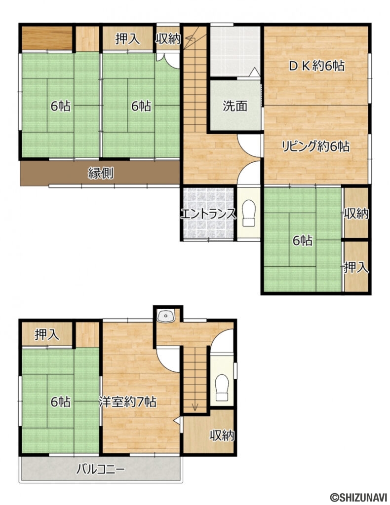 藤枝市上藪田　間取図の中古住宅5LDK