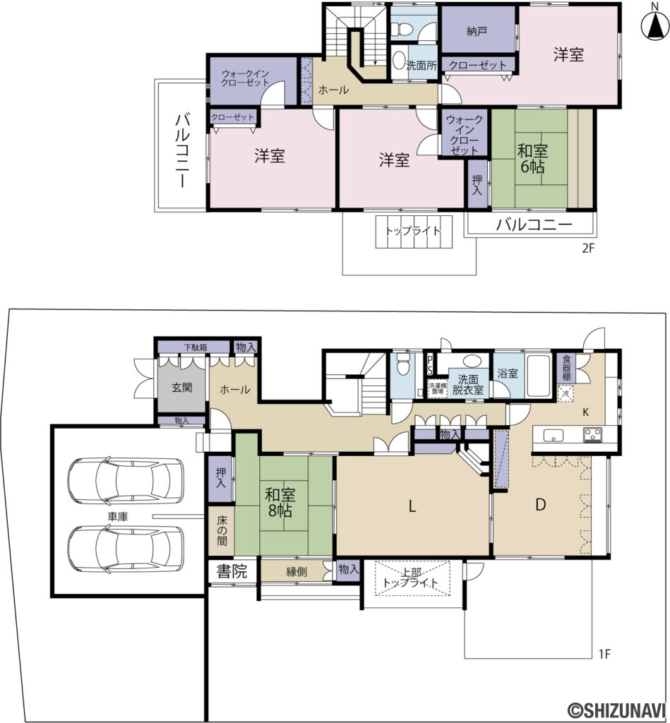 葵区瀬名6　間取図の中古住宅5LDK＋S