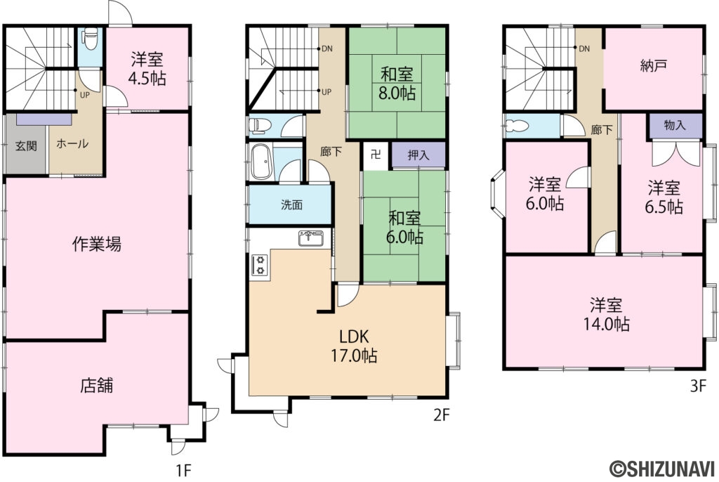 藤枝市田沼3丁目　中古住宅の6LDKの間取り図