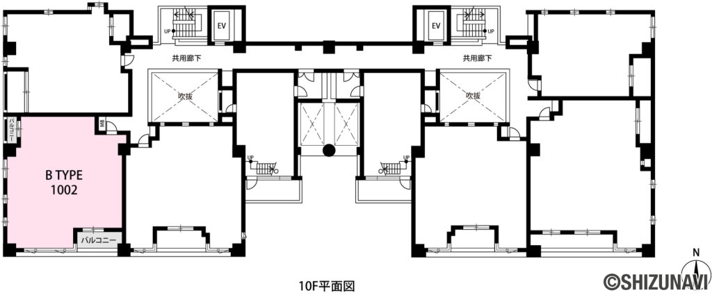 ル・シェモア大手町外観1階平面図