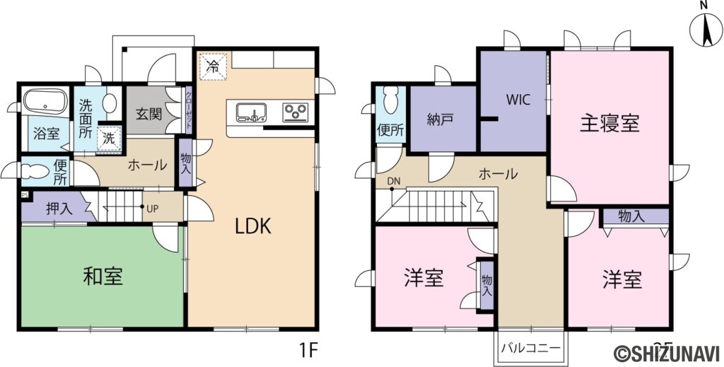 袋井市可睡の杜　中古住宅　積水ハウス施工　4LDKの4LDKの間取り図