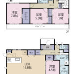 袋井市高尾　一戸建て　2022年完成　4LDK　駐車場4台可能　の画像