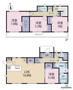 袋井市高尾　一戸建て　2022年完成　4LDK　駐車場4台可能　の物件画像