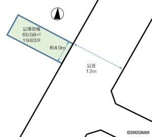 【建築条件なし】静岡市葵区四番町　土手通り沿い　番町公園裏　南東向きの物件画像