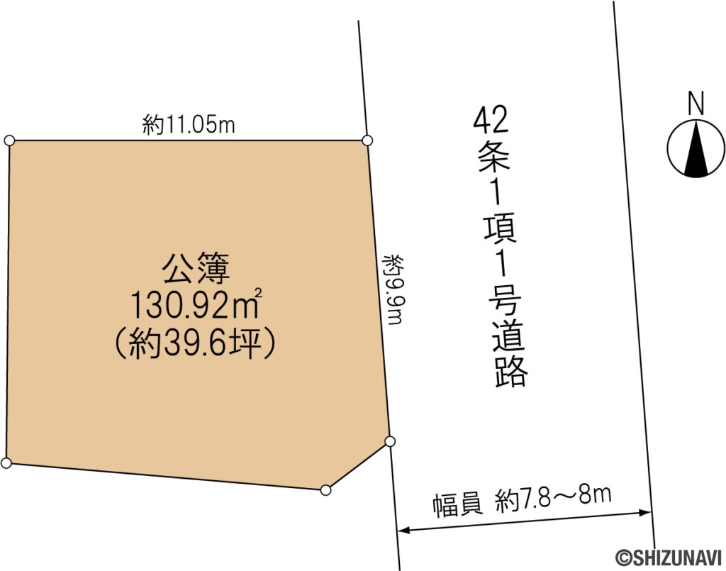 富士宮市山宮　日当たりの良い南東角地400万円の売土地になります！の画像