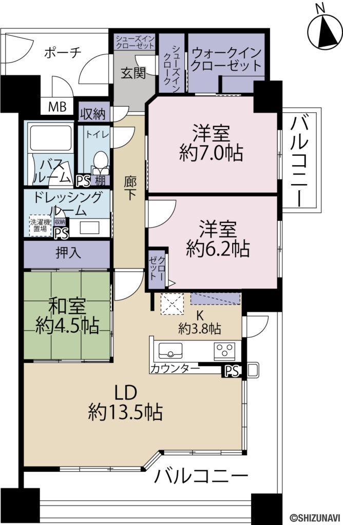 サーパスシティ三枚橋404　間取り