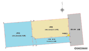 焼津市五ケ堀之内　2区画　建築条件無しの物件画像