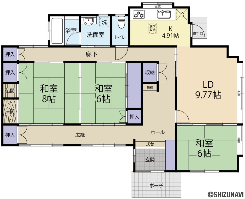 藤枝市岡部町三輪　間取りの中古住宅3LDK