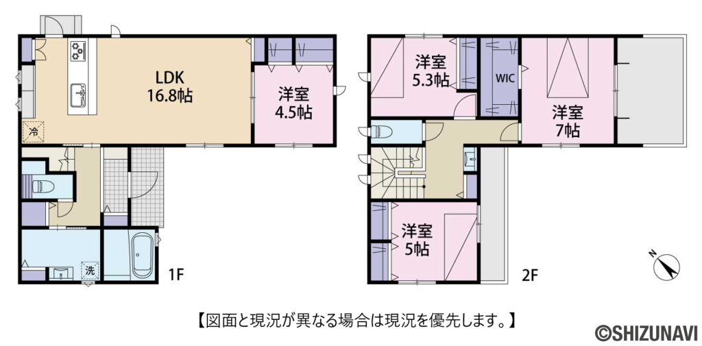 藤枝市五十海間取り図.の新築一戸建て4LDK