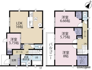 富士宮市淀師　新築一戸建て　4LDK+WIC　3号棟　の画像