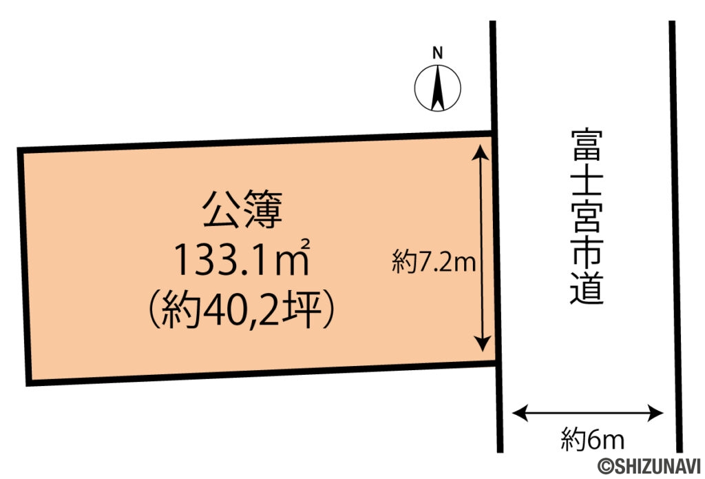 富士宮市宮町　売り土地 土地形状図