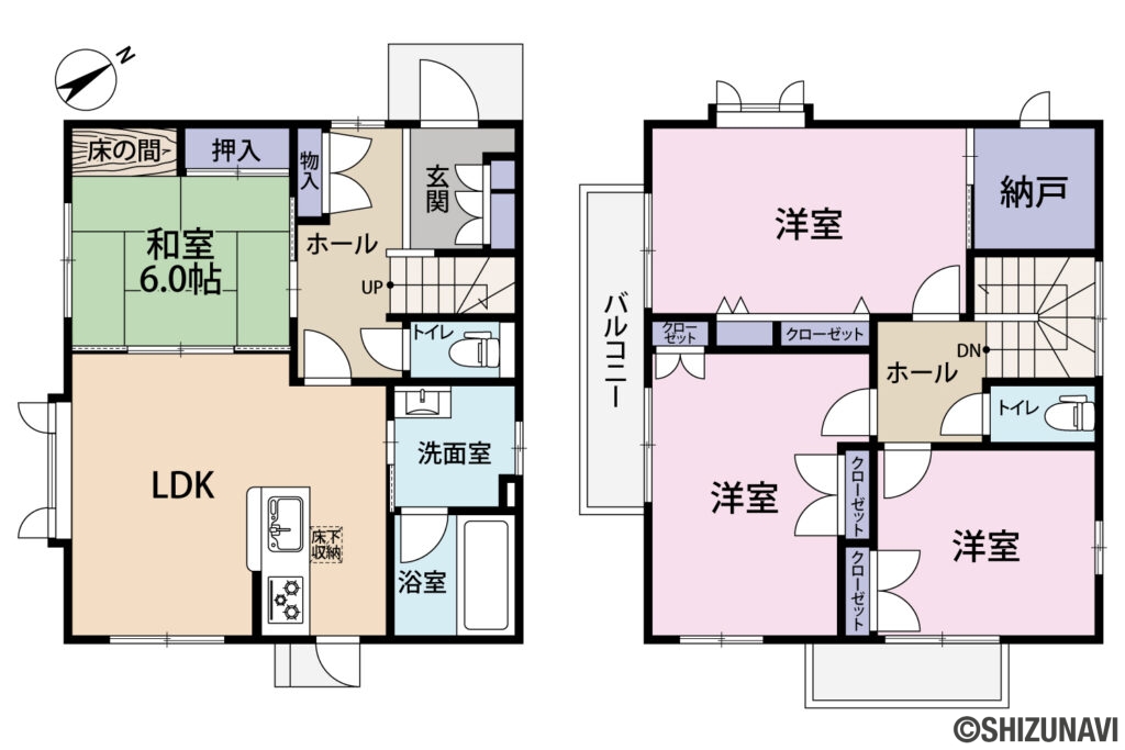 島田市相賀　中古住宅の4LDK＋Sの間取り図