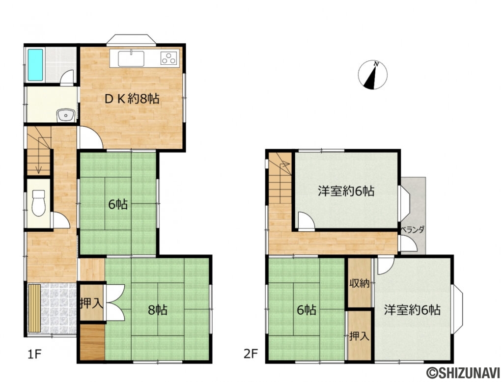 向敷地　カチタス　間取り図の中古住宅5DK