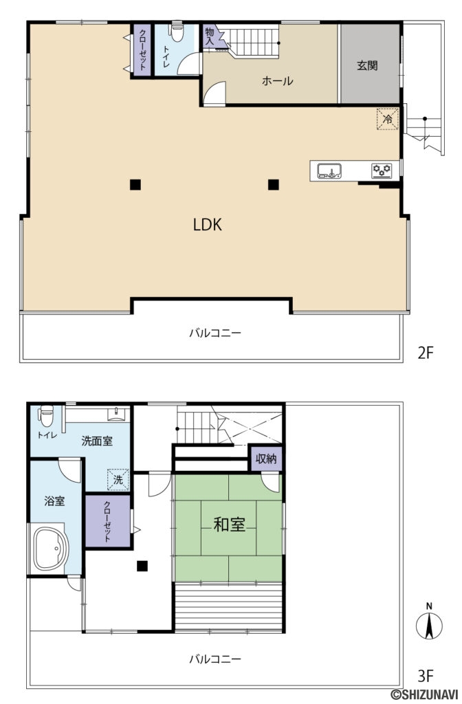 浜松市中央区村櫛町　中古住宅の1LDKの間取り図