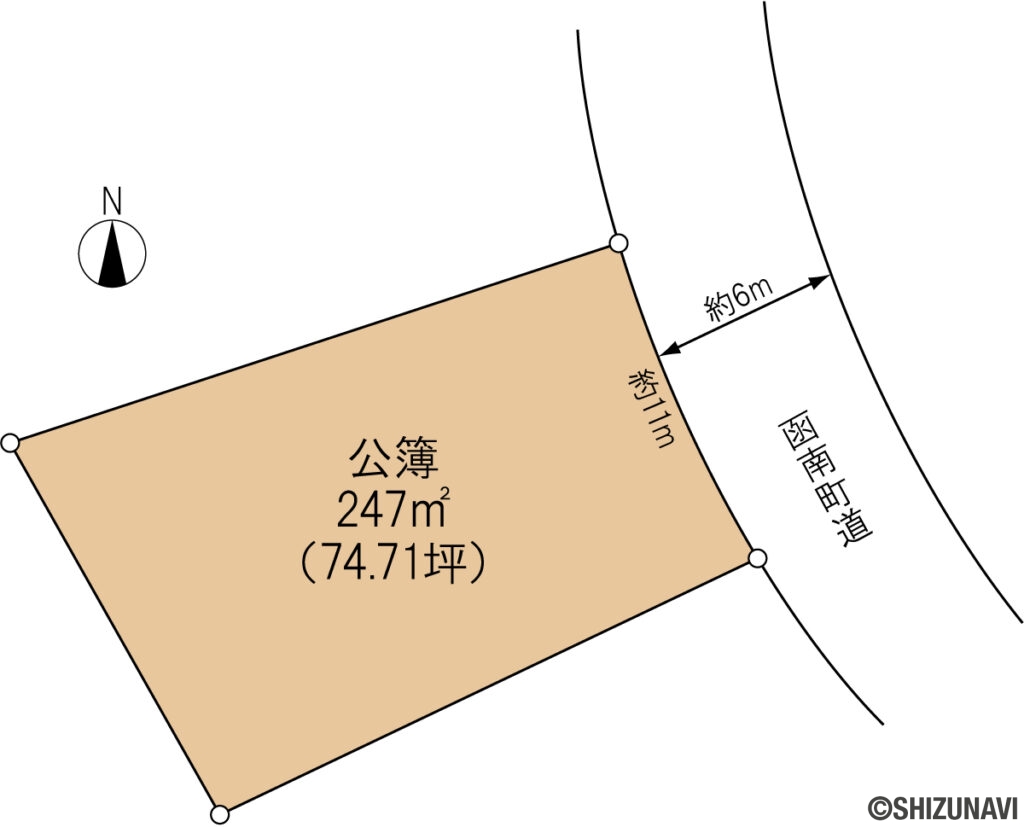 函南町上沢　売り土地　形状図