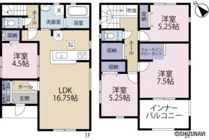 【新築建売住宅】　富士宮市豊町（３号棟）　４LDK+WICの物件画像