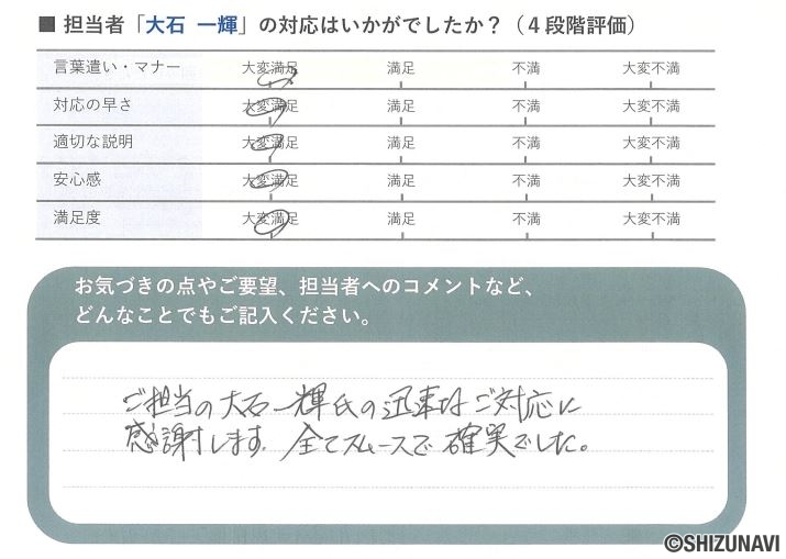 浜松市浜名区の土地をご購入されたM.M様から頂いた声