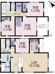 【新築建売住宅】　富士宮市豊町（２号棟）　４LDK+WICの物件画像