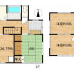 【リフォーム済/間取り図】約25帖の広々LDKが特徴の4LDＫ物件です。各居室に収納があるのも嬉しいポイントです。