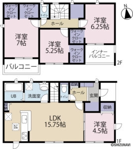 【新築建売住宅】　小山町一色（１号棟）　４LDK+WICの物件画像