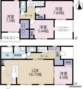 【新築建売住宅】　小山町一色（２号棟）　４LDK+WICの物件画像