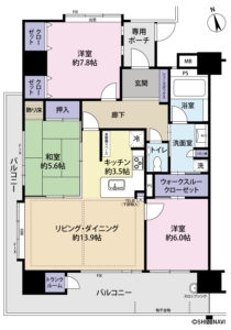 富士市富士町　アーバンシティ富士ステーションコート301号室　間取り図面