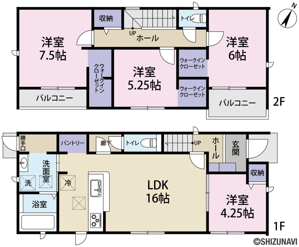 浜松市中央区笠井上町　新築一戸建ての4LDKの間取り図