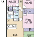 デュオ沼津ビューテラス　5階　4LDK（81.16㎡）東南角住戸の画像