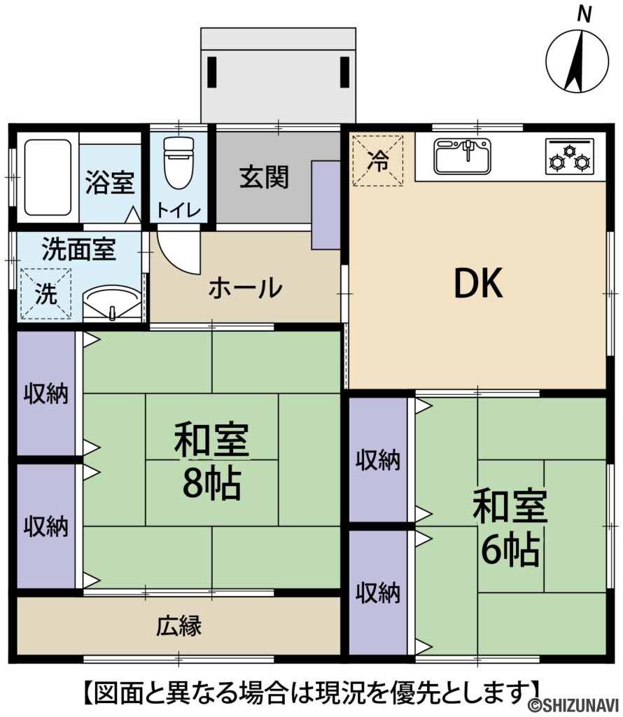 浜名区西中瀬1丁目　間取りの中古住宅2DK